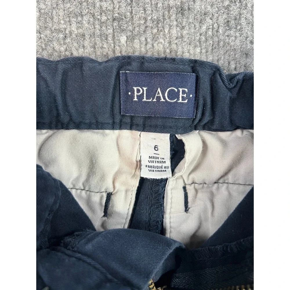 The Children's Place boys 6 navy chino shorts uniform classic prep minimalist